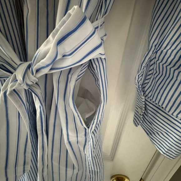 J crew classic fit cotton poplin shirt dress mixed stripe - Picture 4 of 9